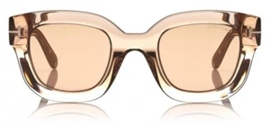 Tom Ford Pia TF659 45G Clear Pink Mirror Square Sunglasses Frame 48-26-140 sd* - Picture 1 of 2