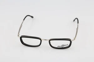 Robert Rudger 2240 010 18, 90s black and silver rectangle eyeglasses frames NOS - Picture 1 of 10
