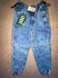 VTG 90S BOYS 12 23 X 25 NEW LEVIS ACID STONE WASH ELASTIC DENIM JEANS - Picture 1 of 5