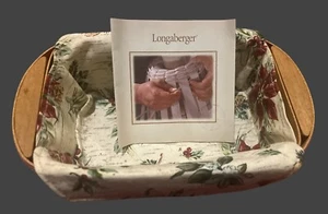 Longaberger 2006 cesta de ayuda de vacaciones con forro de tela y protector - NUEVO - Imagen 1 de 6