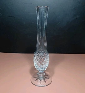 Vtg Waterford Crystal Lismore Alana 9 1/2" Pedestal Footed Bud Vase Cut Glass - Picture 1 of 11