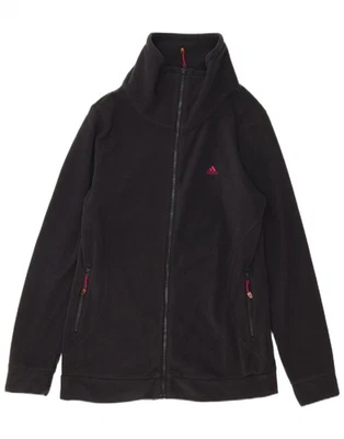 ADIDAS Womens Climawarm Fleece Jacket UK 16 Large Black Polyester DE15 - Image 1 of 3