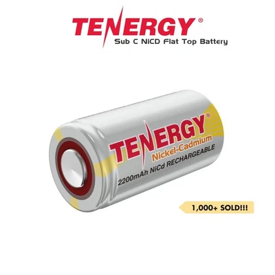 Batería recargable Tenergy SubC 2200 mAh NiCd para herramientas eléctricas tapa plana sin pestañas Foto 1 de 3
