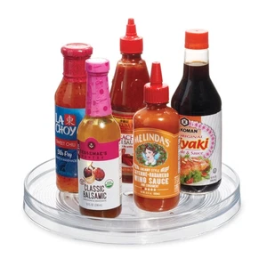 11 Inch Clear Plastic Lazy Susan Spinner Kitchen Storage Organizer - Picture 1 of 7