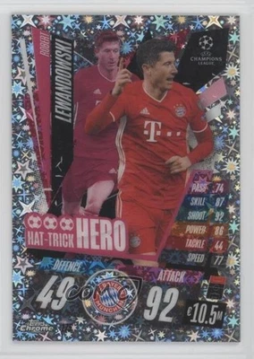 2020-21 Topps Chrome Match Attax UCL Hat-Trick Hero X-Fractor Robert Lewandowski - Image 1 of 2