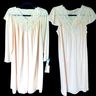 De Colección NUEVO CON ETIQUETAS SHADOWLINE Deadstock Peignoir Bata Camisón Conjunto Encaje ROSA Talla S EE. UU. (3F) Foto 1 de 4