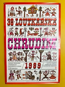 Póster de colección original 38 festival Loutkářská Chrudim 1989 Jan Hlína 1989 RARO - Imagen 1 de 5