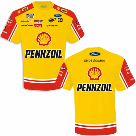 Joey Logano 2022 Checkered Flag Sports #22 Pennzoil/Shell Sublimated Uniform Tee Cover