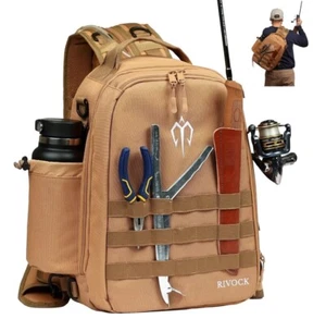 Fishing Backpack- Versatile 3-Way Wear Fishing Tackle Bag with Rod Holder- Fi... - Picture 1 of 4