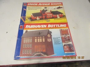 2 HO Scale Life-Like Building Kits. Fairhaven Bottling,Union ave school. Sealed - Picture 1 of 4