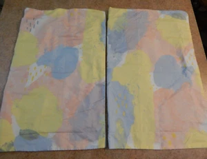 2 Pastel Color Pink Yellow Blue Abstract Pillow Shams Standard - Picture 1 of 7