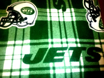 Manta polar de 2 capas New York Jets 70"X59" (bordes cosidos) - diseño a cuadros Foto 1 de 4