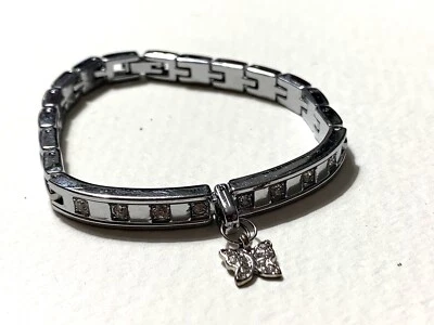 Edelstahl? Armband mit Stras Silber Farbe - Bild 1 von 4