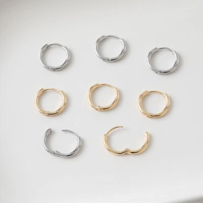 Gancho para pendiente con palanca trasera 6 piezas, pendientes de aro gruesos, pendientes de aro Huggie Foto 1 de 4