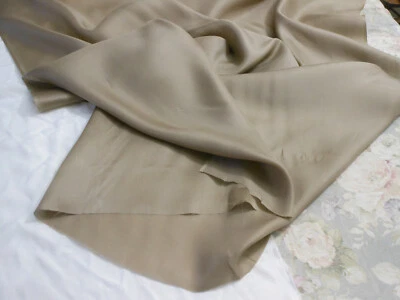 100% Silk Satin Face Organza Dark tan/ light brown 1 lin yd 55" wide BTY - Image 1 of 3