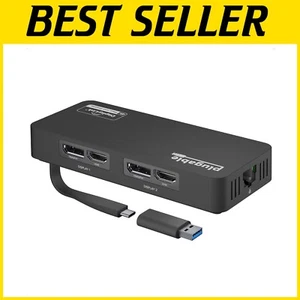 Versatile USB 3.0 Dual Monitor Adapter: 4K HDMI & DisplayPort Connectivity - Picture 1 of 10