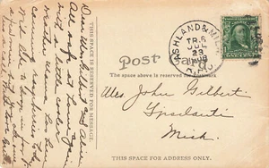 R. P.O.Cancel 1908 " Ashland & Milwaukee CM. Eisenbahn Post Büro Cancel - Picture 1 of 2