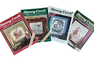 Lot of 4 Stoney Creek Cross Stitch Collection Magazines Year 1990-1993 Christmas - Picture 1 of 24
