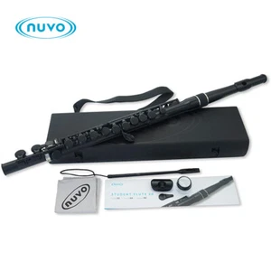 Nuvo Student Plastic Flute 2.0 - Black/Black with Hard Case and Cloth N230SFBK - Picture 1 of 1