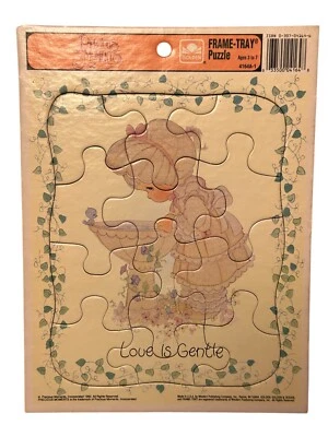 Golden Frame Tray Puzzle Precious Moments - Love is Gentle 1992 - Image 1 of 4