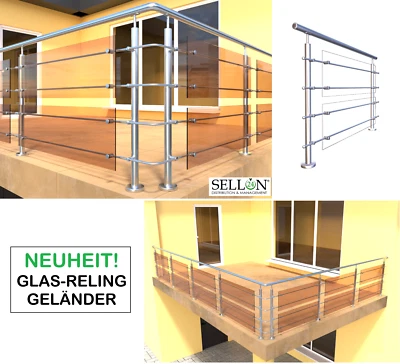 SELLON24 Acciaio Ringhiere Relinggeländer Glasgeländer Balcone Base Vetro Terrazza V2A