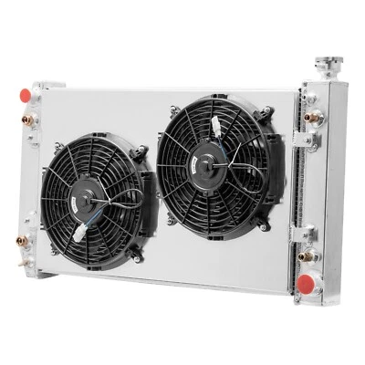 For 1988-1999 Chevy GMC C/K C1500 C2500 C3500 5.7 4.3L 2 Row Radiator+Shroud Fan Foto 1 de 4