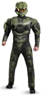 Disfraz de Master Chief Halo Militar Soldado Elegante Halloween Deluxe para Adulto Foto 1 de 2