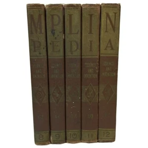 Lot of 5 Decorative Book Stack Fall Staging Prop Shelf Library Vintage Brown Gol - Bild 1 von 8