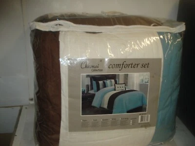 Chezmoi Collection 8-Piece Luxury Striped Full Size Comforter Set - 88" x 88" - Image 1 of 4