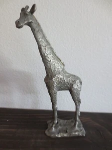 Metal Giraffe Figurine Pewter 6 1/2" tall - Heavy - Picture 1 of 15