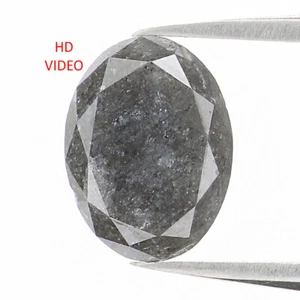 1.46 Ct Natural Loose Oval Shape Diamond 8.30 MM Salt And Pepper Diamond LQ1129 - Picture 1 of 8