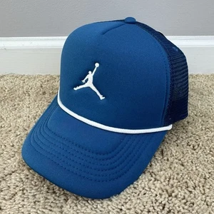 Jordan Jumpman Hat Kids Youth Logo Rope Accent Blue Mesh Back Foam Trucker Cap - Picture 1 of 9