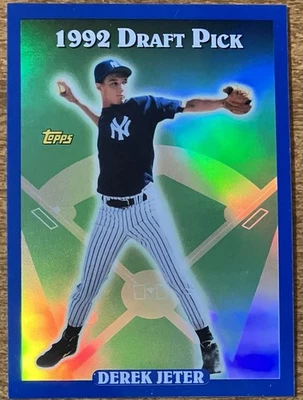 Derek Jeter 2017 Topps Blue Refractor DJ-1 1992 selección de draft casi nuevo Foto 1 de 3