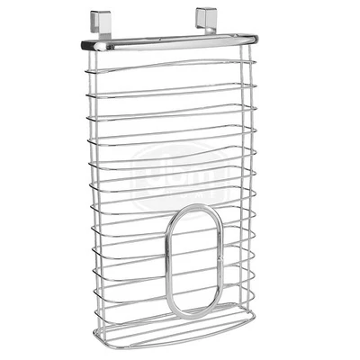 Contenedor y dispensador de bolsas de plástico para bolsas de supermercado, metal sobre el gabinete... Foto 1 de 2