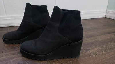 Botines de cuña de gamuza grafito Eileen Fisher Adele para mujer talla 9 Foto 1 de 4