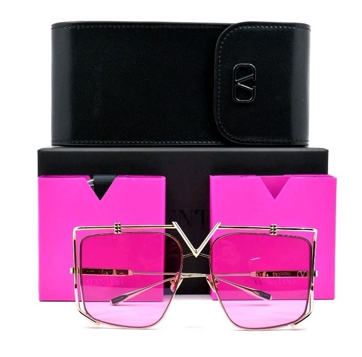 NEW VALENTINO V-LIGHT WOMEN GOLD PINK SUNGLASSES VALENTINO VLS-116C Gucci | Accessories | New Valentino Vlight Women Gold Pink  main image 4