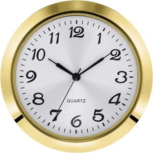 Hicarer 1.8 Inch (45 mm) Round Quartz Clock Insert with Arabic Numerals Gold - Picture 1 of 6