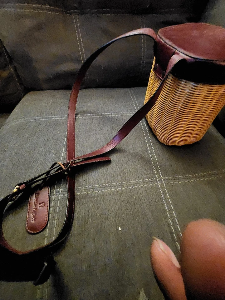 Bolso Bandolera ETIENNE AIGNER De Colección Años 70 80 Mimbre Ratán Cuero Borgoña RARO Foto 1 de 4