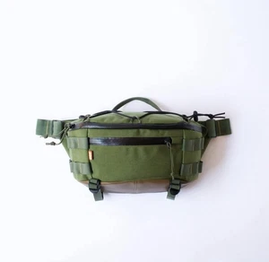 1733 Sidepack Green & Brown (1000D Cordura & Leather, 7L) - Picture 1 of 14