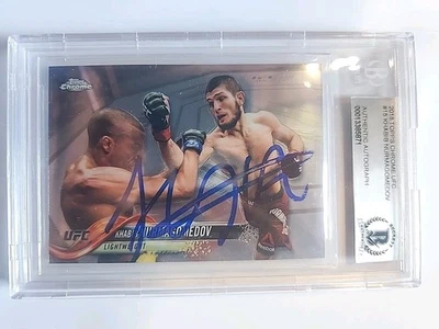 Khabib Nurmagomedov 2018 Topps Chrome UFC Signed Slabbed Beckett BAS Auto - Image 1 of 2