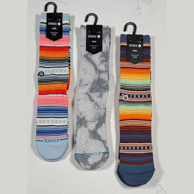 Calcetines Stance Crew - Nuevos con etiquetas para hombre grandes (8,5-12,5) multicolores paquete de 3 - #48549-D5 Foto 1 de 2