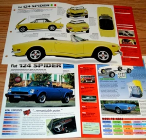 Fiat 124 Spider 1974 información de especificaciones folleto póster original convertible 74 de colección - Imagen 1 de 1