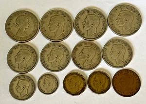 Großbritannien Münzlot, 13 Münzen 40er 50er Jahre - Bild 1 von 3