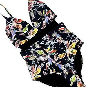 Sunseeker Australia One Pice Cutout Tropical Floral Swim Suit SZ 4 US NWOT - Picture 1 of 12
