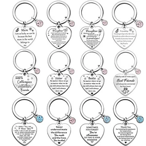 Personalised Gift Heart Keyring Birthday Gifts For Mum Sister Daughter Aunt Wife - Picture 1 of 171