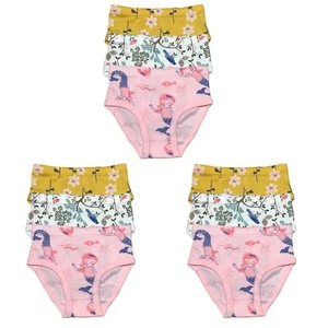 9 PK Toddler Little Girls Cotton Underwear Briefs Kids Panties Mermaid Pattern - Picture 1 of 21