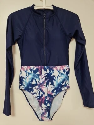 Shekini Damen Langarm Einteilige Badeanzug Surfen Blau Gr.S - Bild 1 von 4