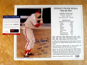 STAN MUSIAL HOF/69 THE MAN #6 SIGNED AUTOGRAPH 8X10 PHOTO 1941-63 CARDINALS PSA - Picture 1 of 1