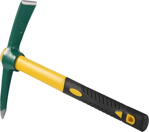 15 Inches Pick Mattock Hoe, Forged Weeding Garden Pick Axe with Rubber Handle, W - Picture 1 of 12