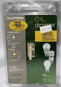 Lutron Diva Dimmer Wandschalter AYCL-153PH-IV einpolig/3-fach elfenbein Beleuchtung - Bild 1 von 2